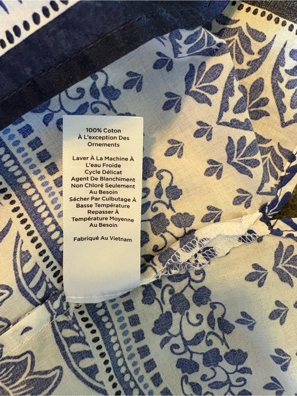 Talbots White and Blue Floral Peasant Blouse Sz XL - Picture 10 of 10